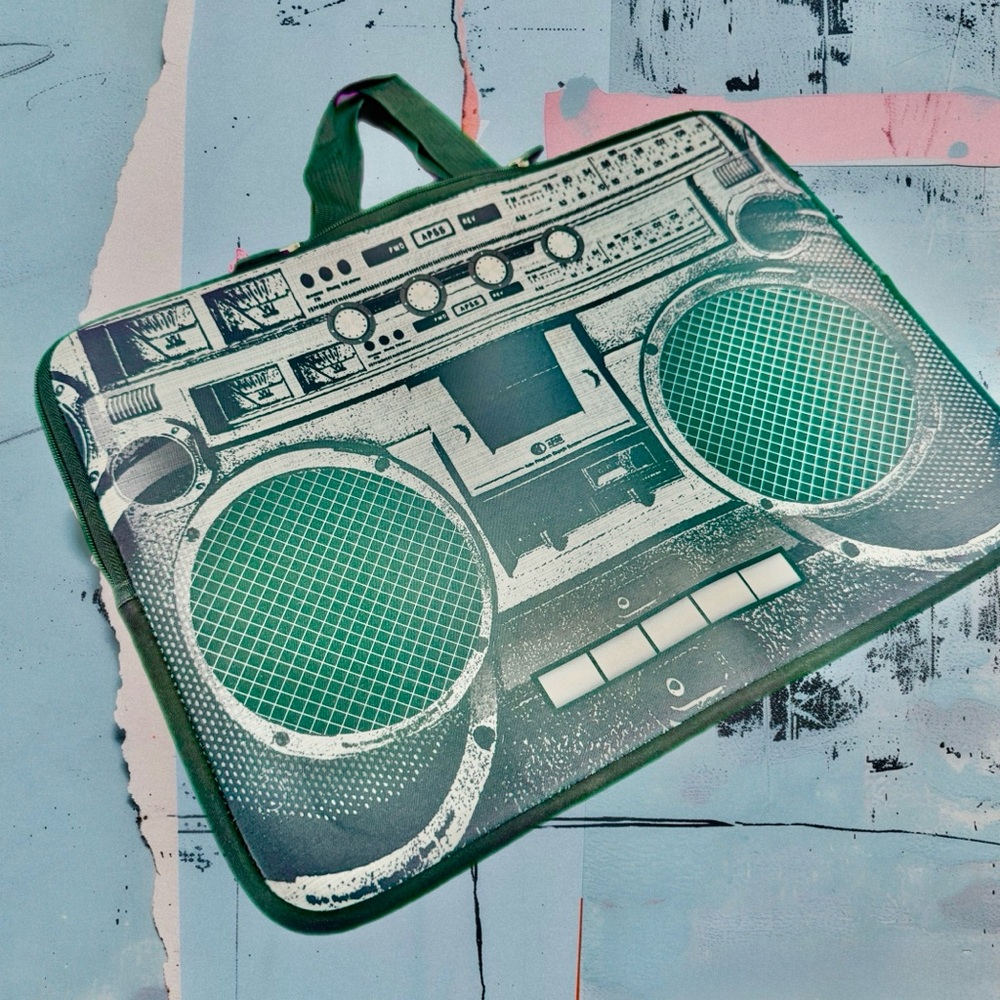 15.5” Retro Boombox Design Portable Audio Case